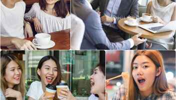Азиаты в кафе, рекламный ролик 1500₽
